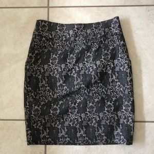 Lace Print Pencil Skirt
